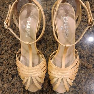 Chanel Patent Leather T-Strap Pumps